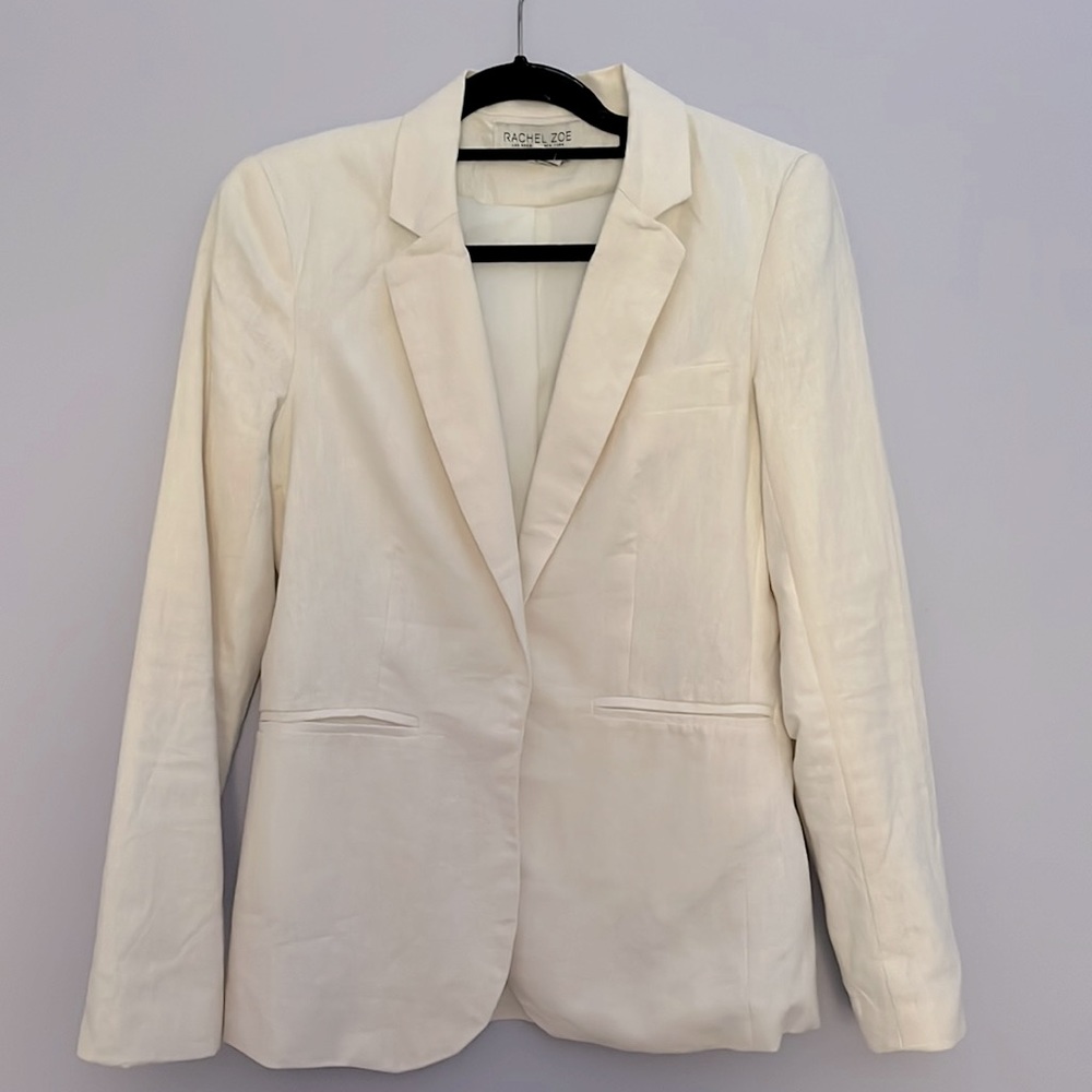 Rachel Zoe off white linen/cotton blazer.